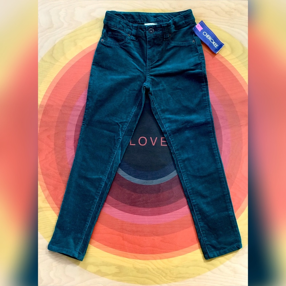 Emerald green retro inspired corduroy pants